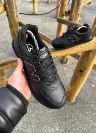 Кросівки new balance 574 чорні ∆ кросівки чоловічі натуральна замша2 фото