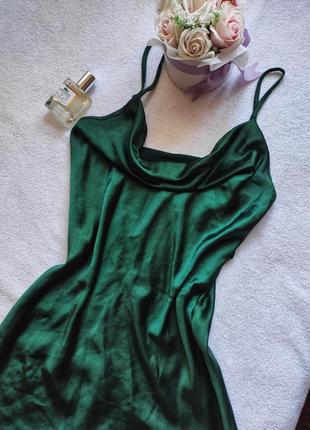 Атласное мини платье-мини, платьевая комбинация 💕6 фото