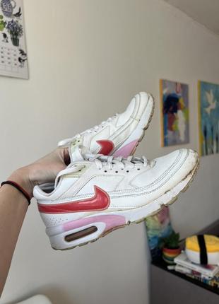 Nike air max белые розовые кожаные3 фото