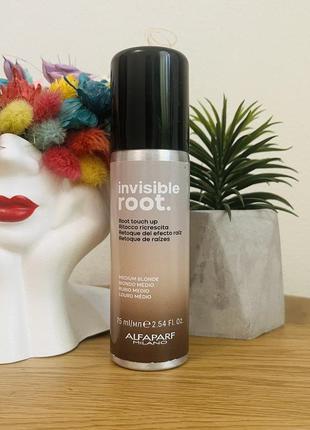 Оригінал спрей тонувальний для відрослих коренів alfaparf invisible root spray medium blonde