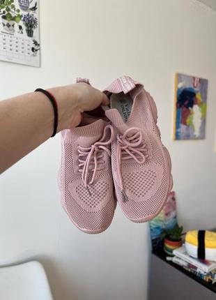 Кросівки рожеві пудрові yeezy ozweego adidas3 фото
