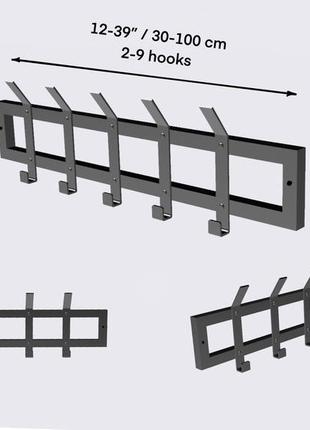 Вішалка настінна для одягу з металу 50х15 см - 4 гачки cr.m-6.310 фото