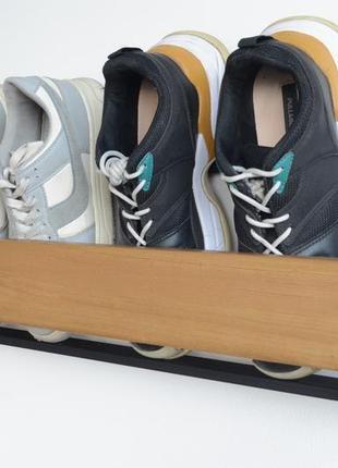 Полиця для взуття настінна з дерева та металу 30x12x20 смsr.mw-3.16 фото