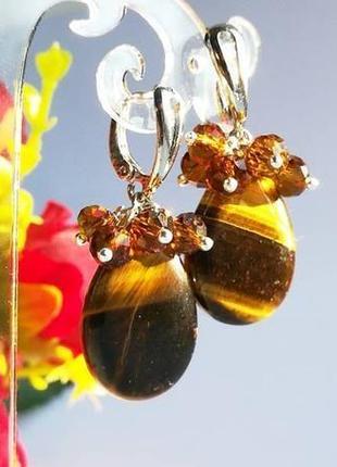 Серьги тигровый глаз