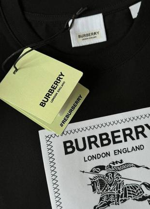 Чоловіча футболка burberry чорна / біла4 фото