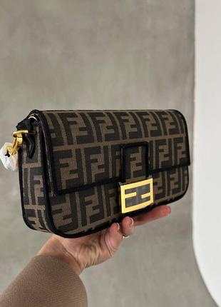 Сумочка fendi baguette brown2 фото