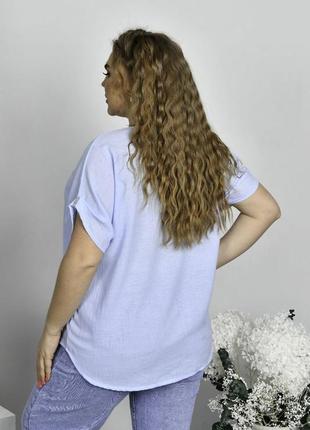 Легкая льняная блуза 50-56 размеров. 27912525 фото
