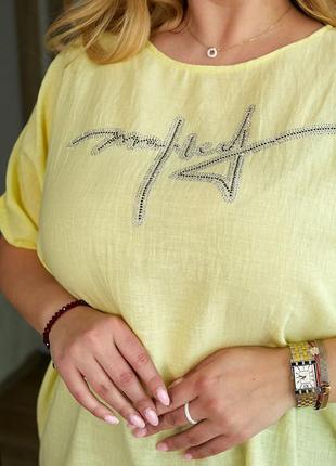 Легкая льняная блуза 50-56 размеров. 27912527 фото