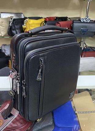 Мужская кожаная сумка барсетка мессенджер чоловіча сумка шкіряна