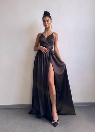 Атласна сукня максі 18295