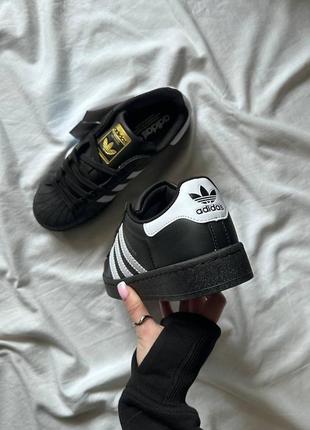 Adidas superstar black женские кроссовки адидас суперстар кожа5 фото