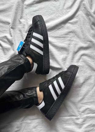 Adidas superstar black женские кроссовки адидас суперстар кожа9 фото