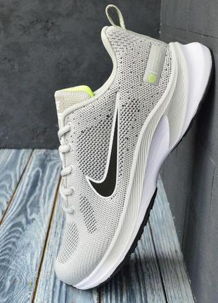 Легкі світлі сірі чоловічі кросівки nike air running текстильні найки зручна модель на літо весну