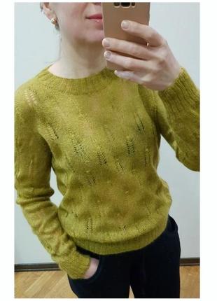 Горчичный пуловер из мохера missoni xs-s