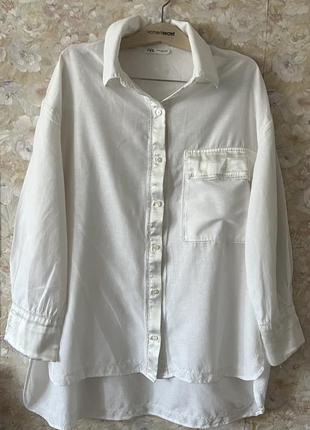 Рубашка  коттон лен zara