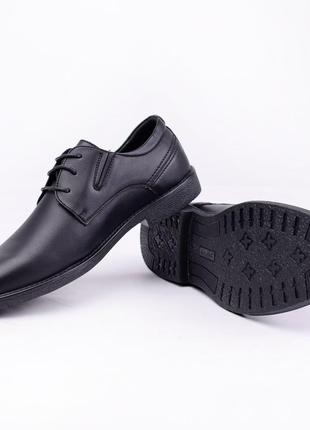 Стильные черные мужские классические туфли на шнурках большой размер батал2 фото