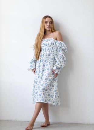 Платье муслин 100% хлопок с принтом