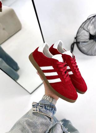 Красные трендовые кеды газели под adidas4 фото