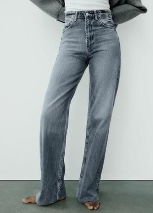 Трендовые джинсы zara wide leg (32)2 фото