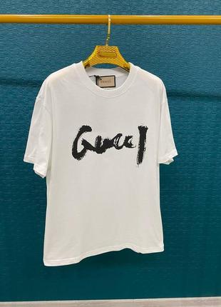 Футболка gucci & balenciaga  s, m oversize, унісекс  100% cotton  якість люкс s: довжина 66 см, плеч