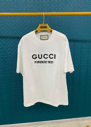 Футболка gucci  s, m oversize, унісекс 100% cotton  якість люкс s: довжина 67 см, плечі 51 см, пог 5