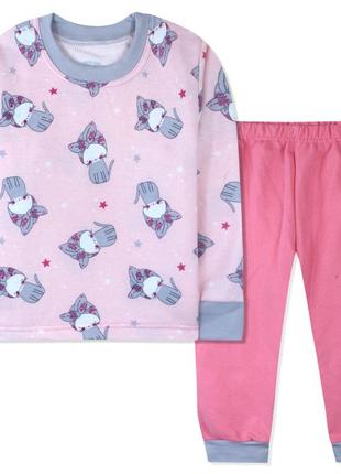 Пижама с начесом для девочки, розовая.