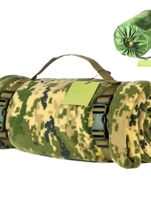 Теплий флісовий плед pixel case – зручна та практична тактична ковдра для військових з чохлом.3 фото
