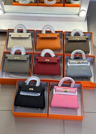 Сумка шкіряна в стилі hermes kelly 22 cm
