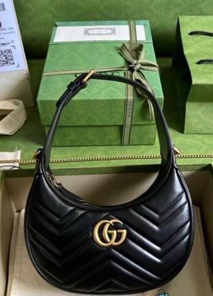 Сумочка gucci half moon marmont leather shoulder bag5 фото