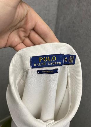 Белая футболка поло от бренда polo ralph lauren5 фото