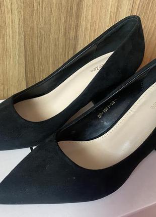 Туфли замшевые черные маленький размер 35 размер