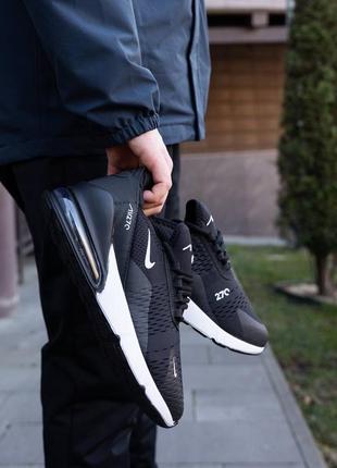 Мужские кроссовки найк аир макс 270 чёрно-белые / nike air max 270 black white9 фото