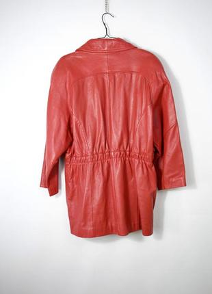 Красное кожаное пальто ct leather8 фото