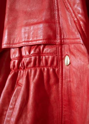 Красное кожаное пальто ct leather7 фото