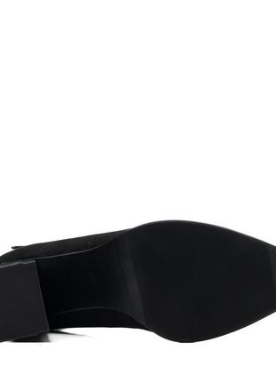 Туфли женские замшевые черные вечерние на удобном каблуке 2240т9 фото
