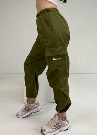 Трендовые брюки карго khaki4 фото