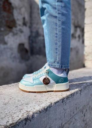 Жіночі кросівки nike dunk low white turquoise