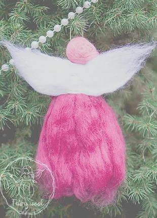 Фея украшение на елку из шерсти. ангел оберег валяная кукла5 фото