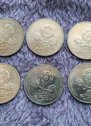 Монета 1 гривна "евро 2012"1 фото