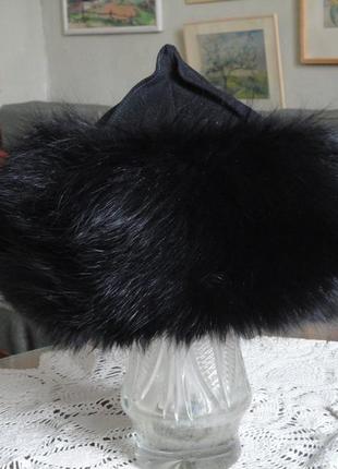 Жіноча зимова шапка чорна песець, р.561 фото