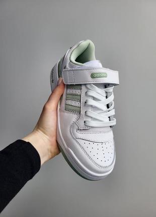 Адидас кроссовки кожаные adidas forum low white green5 фото