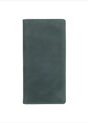 Зносостійкий зелений шкіряний гаманець на 14 карт3 фото