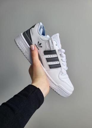 Адидас кеды бли кожаные adidas forum low white grey2 фото