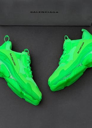 Кросівки balenciaga triple s clear sole green2 фото