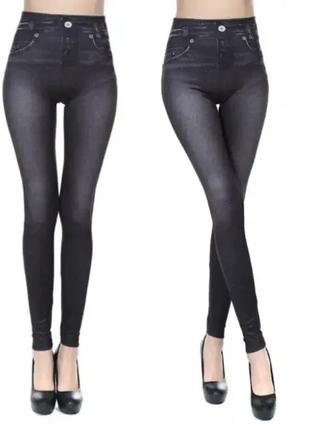 Легинсы джеггинсы-капри slim`n lift-caresse jeans l/xl синие2 фото