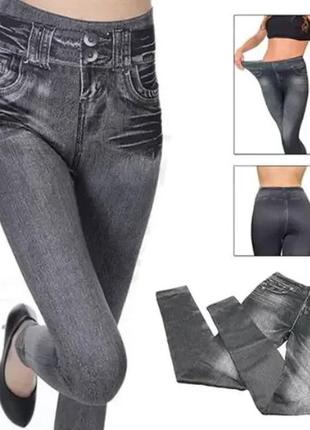 Легинсы джеггинсы-капри slim`n lift-caresse jeans l/xl синие3 фото