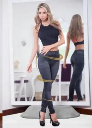 Легинсы джеггинсы-капри slim`n lift-caresse jeans l/xl синие9 фото