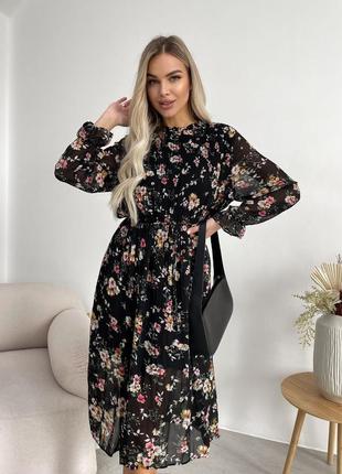 Сукня міді в квітковий принт ♥️питайте наявність перед замовленням!❤️