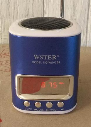 Портативная колонка wster ws-259 mp3 fm