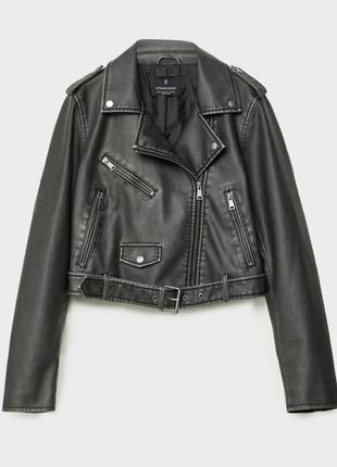 Куртка косуха stradivarius цвет графит